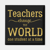 Leraar inspirerend gouden typografie script quote magneet (Voorkant)