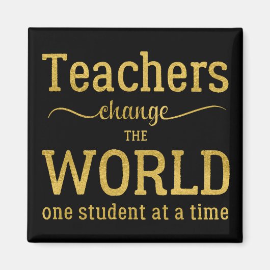 Leraar inspirerend gouden typografie script quote magneet (Voorkant)