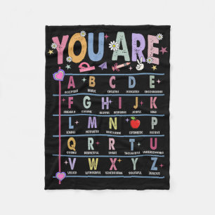 Leraar Je Bent Letters Alfabet Leer Abcs Rug T Fleece Deken
