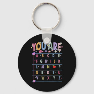 Leraar Je Bent Letters Alfabet Leer Abcs Terug T Sleutelhanger