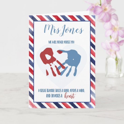 leraar je hebt een handdruk achtergelaten op onze  kaart (Orchidee)