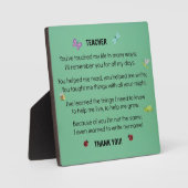 Leraar, je hebt mijn leven aangeraakt... fotoplaat (Voorkant)