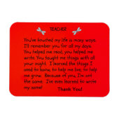 Leraar, je hebt mijn leven aangeraakt... magneet (Horizontaal)