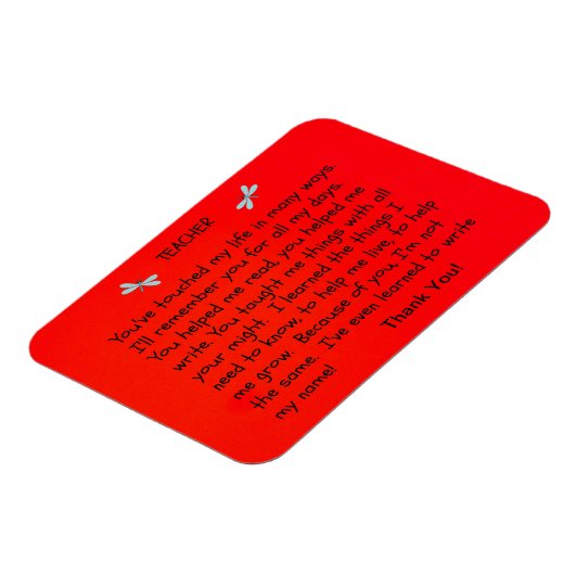 Leraar, je hebt mijn leven aangeraakt... magneet (Linkerzijde)