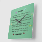 Leraar, je hebt mijn leven aangeraakt... vierkante klok (Hoek)