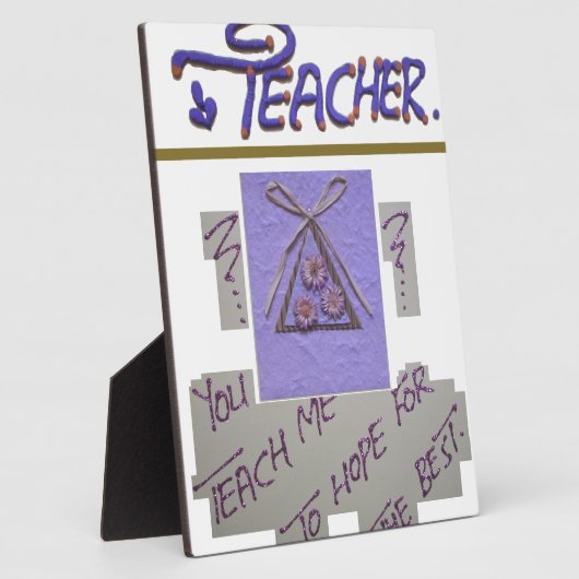 Leraar, je leert me te hopen op de beste kunst fotoplaat (Zijkant)