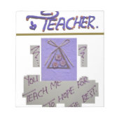 Leraar, je leert me te hopen op de beste kunst notitieblok (Voorkant)