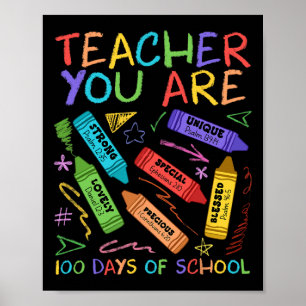 Leraar, jij bent Bijbel inspirerend 100 dagen scho Poster