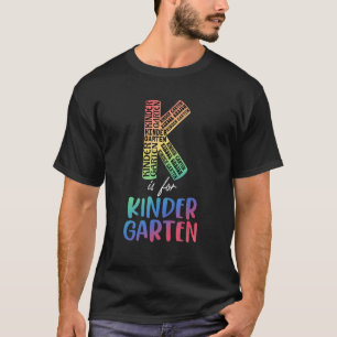 Leraar K is leraar Kindertuin Leraar Tie Dye Terug T-shirt