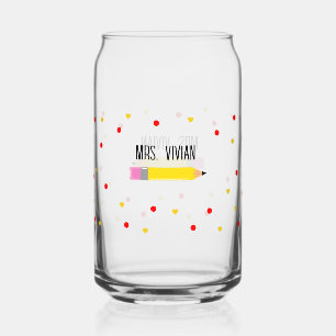 Leraar kan glas cadeau voor de leraar