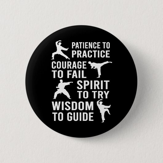 Leraar Karate Student Trainee Praktijk Karate Tra Ronde Button 5,7 Cm (Voorkant)