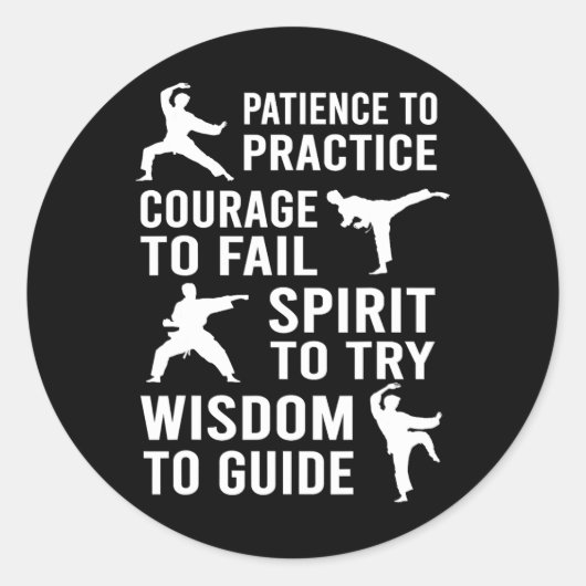 Leraar Karate Student Trainee Praktijk Karate Tra Ronde Sticker (Voorkant)