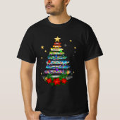 Leraar Kerst Crayon Boom Licht Decoratie Stu T-shirt (Voorkant)