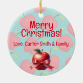 Leraar Kerst "Deck de Hallen" Keramisch Ornament (Achterkant)