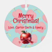 Leraar Kerst "Deck de Hallen" Metalen Ornament (Achterkant)