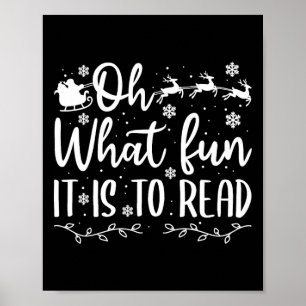 Leraar kerst die het leuk vond om te lezen poster