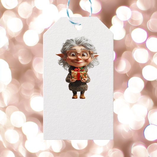 Leraar Kerst Elf Witte Gift Labels Cadeaulabel