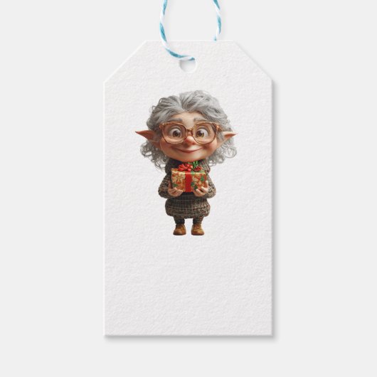 Leraar Kerst Elf Witte Gift Labels Cadeaulabel (Voorkant)