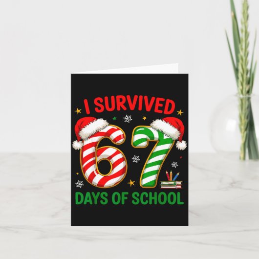 Leraar Kerst Grappige Meme Ik Heb 67 Dagen Overlee Kaart (Voorkant)