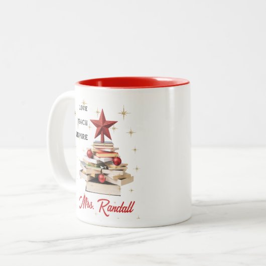 Leraar Kerst Inspirerend Quote Mok (Voorkant links)