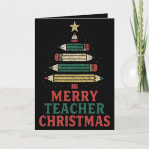 Leraar Kerst Pencil Tree Kaart