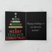Leraar Kerst Pencil Tree Kaart (Binnen)