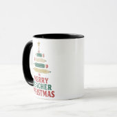 Leraar Kerst Pencil Tree Mok (Voorkant links)