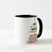 Leraar Kerst Pencil Tree Mok (Voorkant rechts)