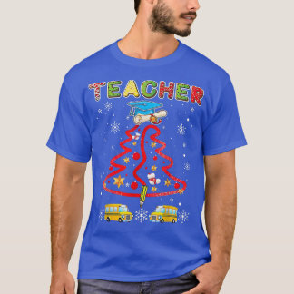 Leraar kerstboom Merry Xmas Lover Librarian T-shirt