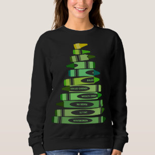Leraar Kerstcadeau Crayon Tree Trui