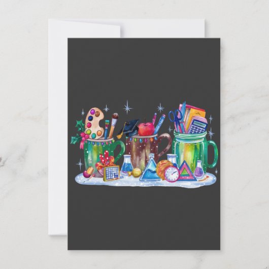 Leraar Kerstmis | Beker Kerst Leraar Notitiekaartje (Voorkant)