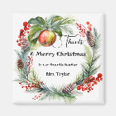 Leraar Kerstmis Dank u Magneet (Voorkant)