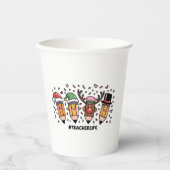 Leraar Kerstpotloden Leraar Leven Vrolijk Kerstfee Papieren Bekers (Voorkant)