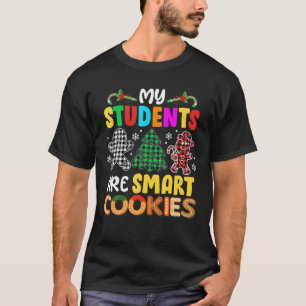 Leraar kerstvierkant Mijn studenten zijn slim cook T-shirt
