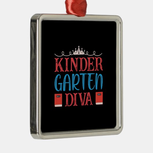 Leraar Kinder Garten Diva Metalen Ornament (Rechts)