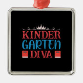 Leraar Kinder Garten Diva Metalen Ornament (Voorkant)