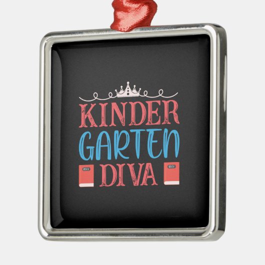 Leraar Kinder Garten Diva Metalen Ornament (Links)