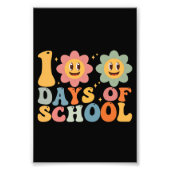 Leraar Kinder Retro Groovy 100 Dagen 0f School Foto Afdruk (Voorkant)