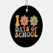 Leraar Kinder Retro Groovy 100 Dagen 0f School Keramisch Ornament (Rechts)
