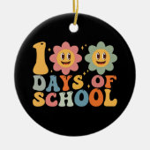 Leraar Kinder Retro Groovy 100 Dagen 0f School Keramisch Ornament (Voorkant)