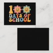 Leraar Kinder Retro Groovy 100 Dagen 0f School Notitiekaartje (Voorkant / Achterkant)