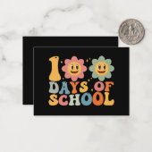 Leraar Kinder Retro Groovy 100 Dagen 0f School Notitiekaartje (Voorkant / Achterkant in situ)