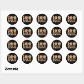 Leraar Kinder Retro Groovy 100 Dagen 0f School Ronde Sticker (Vel)