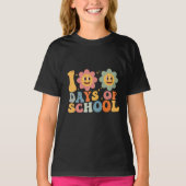 Leraar Kinder Retro Groovy 100 Dagen 0f School T-shirt (Voorkant)