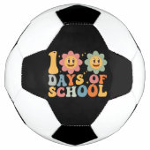 Leraar Kinder Retro Groovy 100 Dagen 0f School Voetbal (Voorkant)