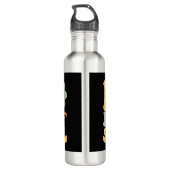 Leraar Kinder Retro Groovy 100 Dagen 0f School Waterfles (Achterkant)