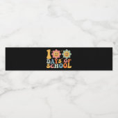 Leraar Kinder Retro Groovy 100 Dagen 0f School Waterfles Etiket (Enkel label)