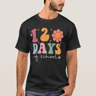 Leraar Kinderen Blij 120 Dagen School Madeliefje B T-shirt