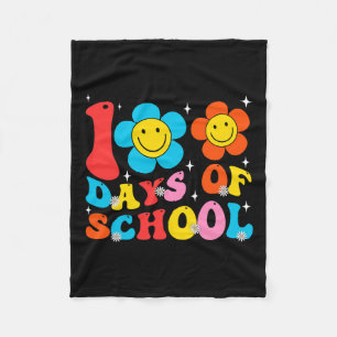 Leraar Kinderen Retro Groovy 100 dagen Happy 100th Fleece Deken
