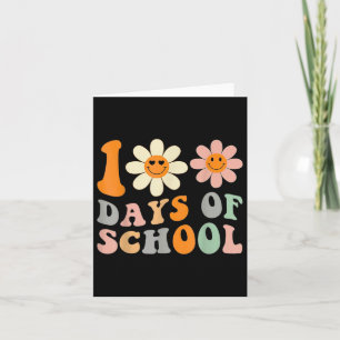 Leraar Kinderen Retro Groovy 100 dagen Happy 100th Kaart